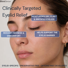 BlinkBetter BetterLids on a nightstand demonstrating nightly hydrations routine benefit
