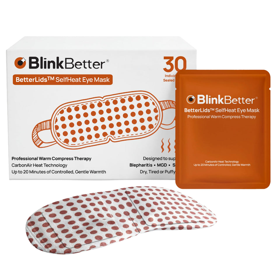 BlinkBetter front packaging showing 30-count pack and benefits