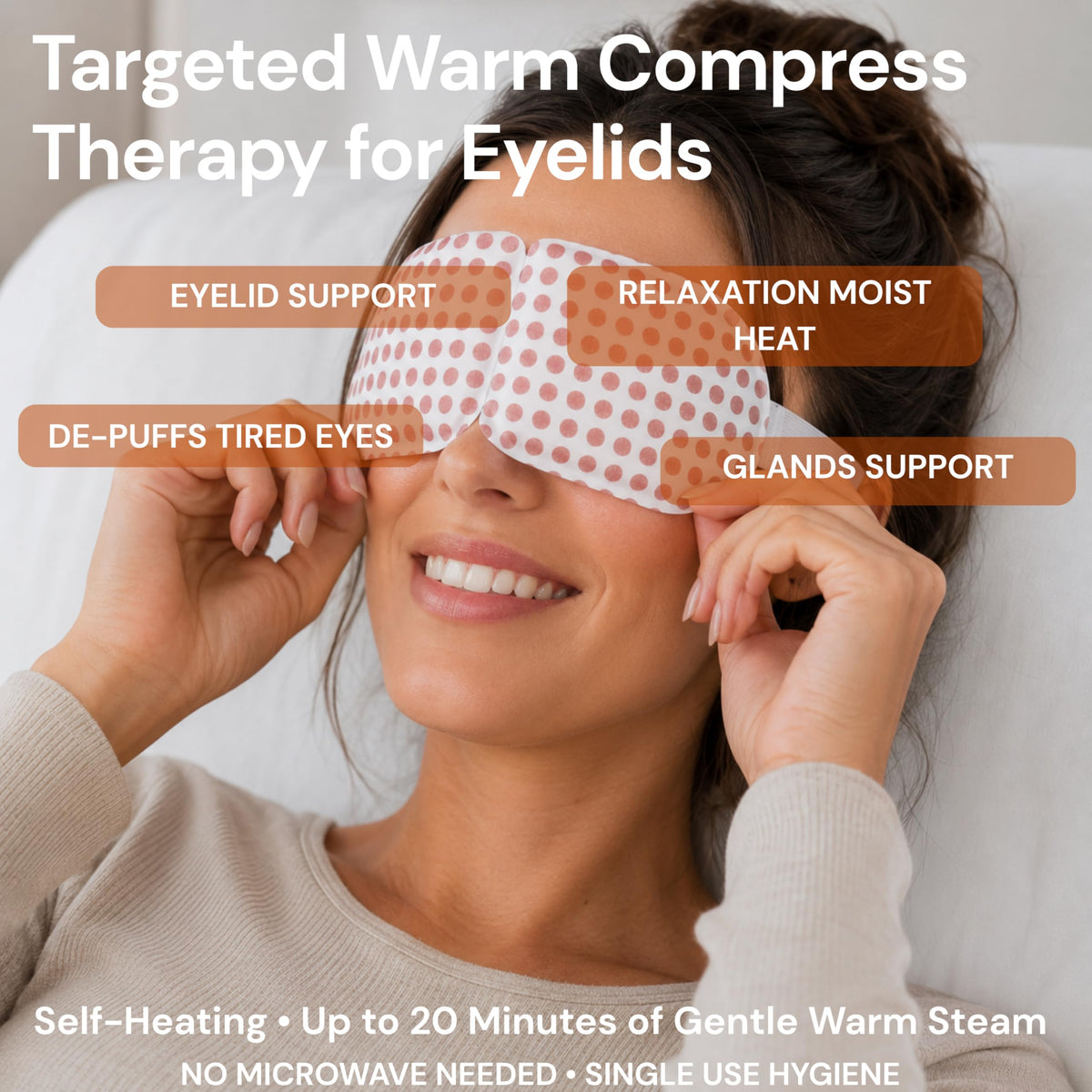 BlinkBetter mask activating in opened sachet illustrating air-activated warmth