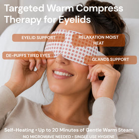 BlinkBetter mask activating in opened sachet illustrating air-activated warmth