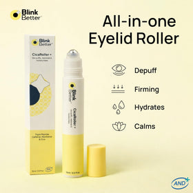 BlinkBetter metal rollerball close-up delivering instant cooling and controlled application