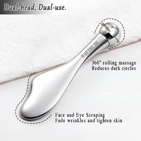 BLISLIFE scraper detail focusing on sculpted gua sha edge for absorption