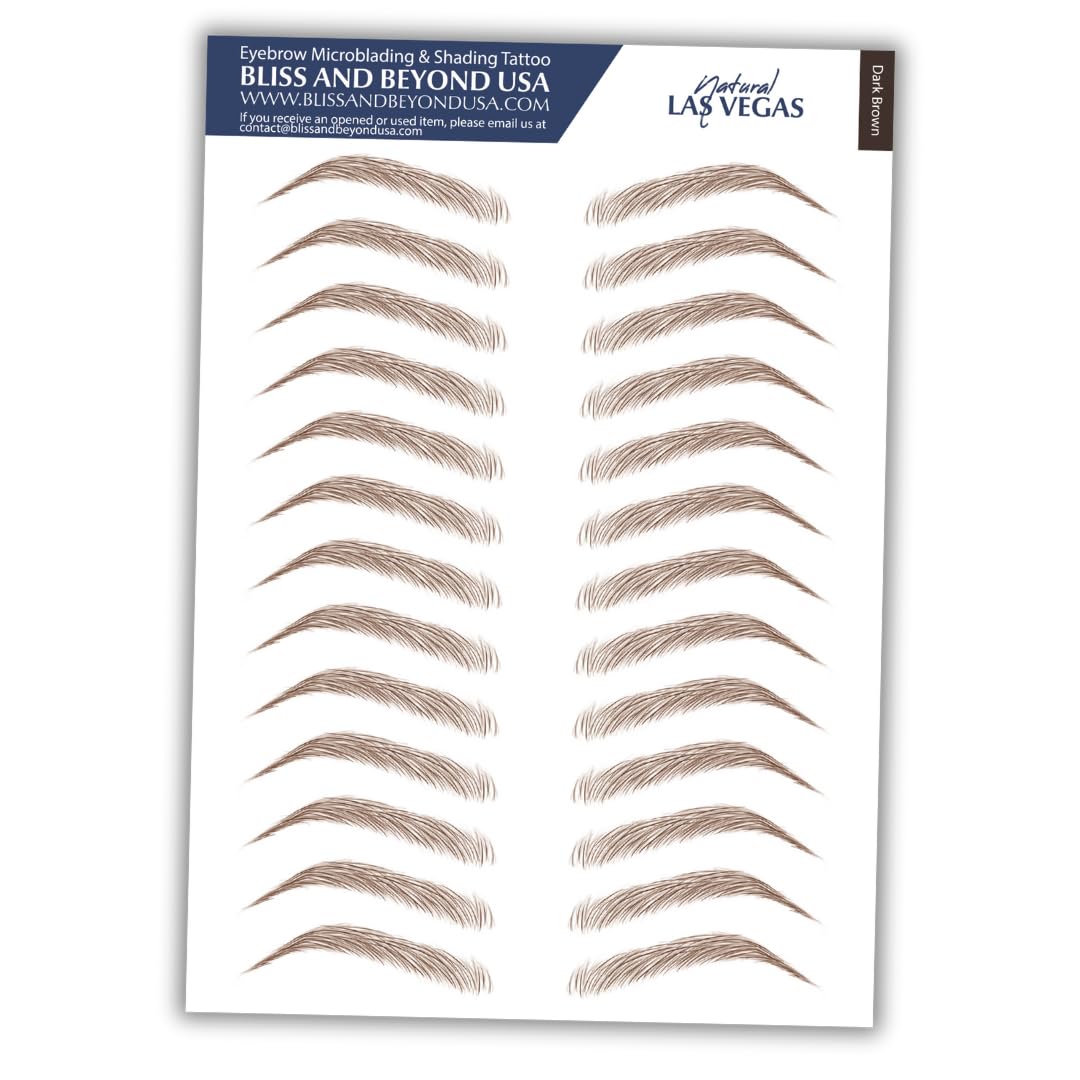Bliss and Beyond USA front packaging showing dark brown eyebrow stickers, clear easy use