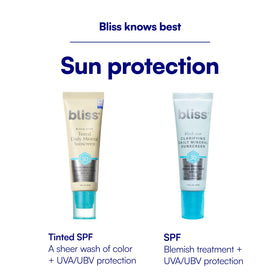 Bliss closeup of tint blending into skin showing minimal white cast