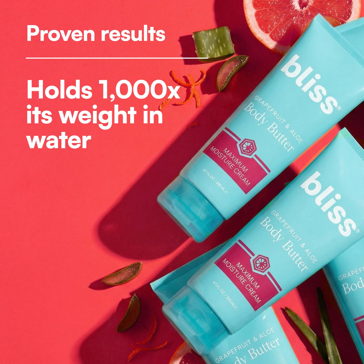 Bliss jar open texture close-up showing creamy, fast-absorbing formula