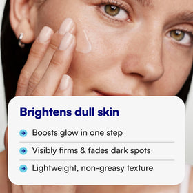 Bliss bottle staged with moisturizer and SPF showing layering benefit