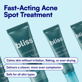 Bliss product applied on fingertip ready to target a blemish, supports precise use