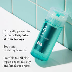 Bliss ingredient close-up displaying salicylic acid and calming botanicals