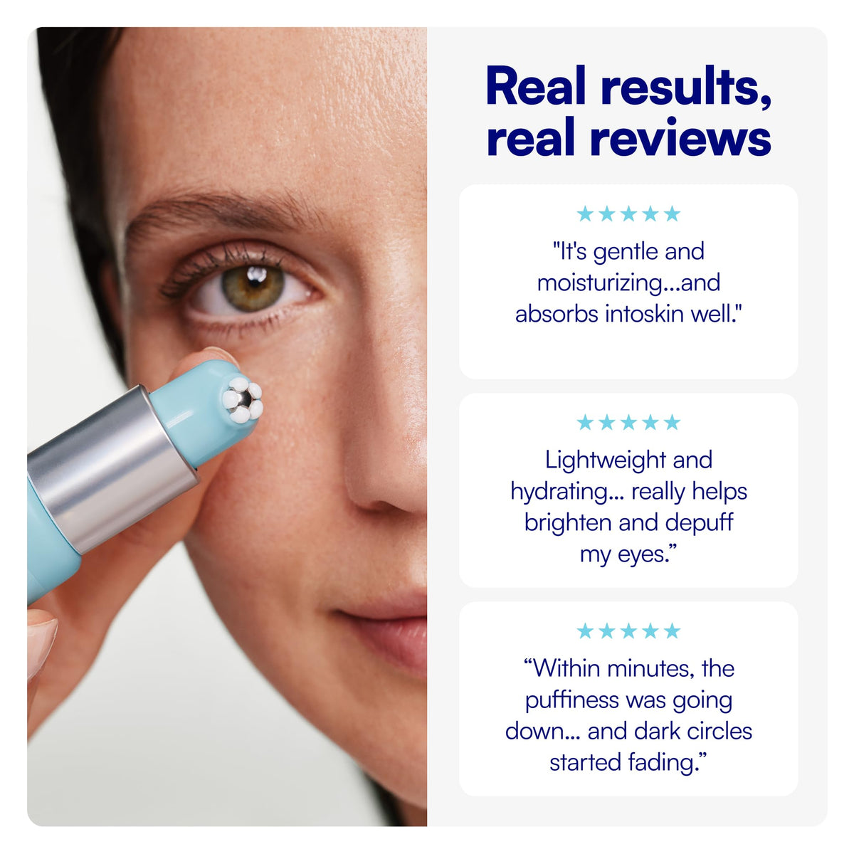 Bliss conceptual before and after under-eye improvement for brighter look