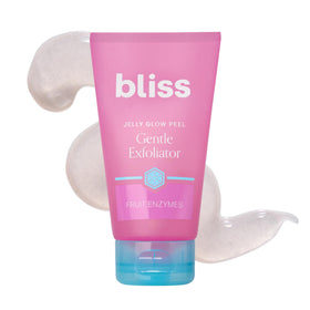 Bliss front jar showing packaging and 4 oz size, highlights gentle exfoliation