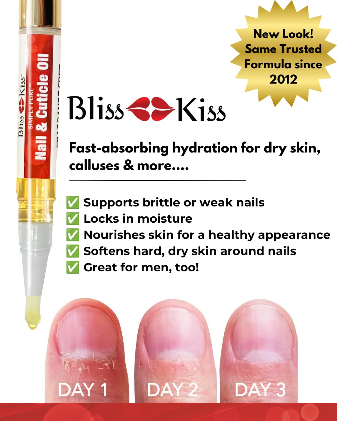 Bliss Kiss applying oil to cuticle in lifestyle scene for soft, groomed nails