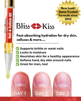 Bliss Kiss applying oil to cuticle in lifestyle scene for soft, groomed nails