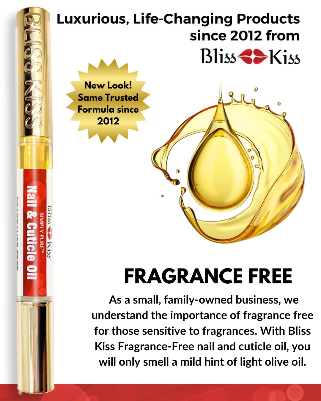 Bliss Kiss before and after nails showing improved hydration and reduced brittleness
