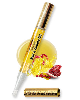 Bliss Kiss front packaging showing compact nail oil pen and benefits
