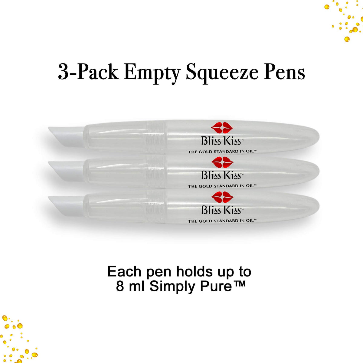 Bliss Kiss pens inside a travel pouch showing salon-quality care on the go and convenience