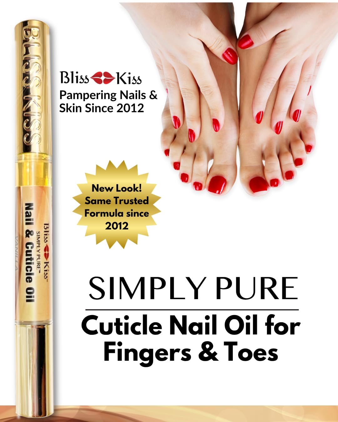 Bliss Kiss pen in hand demonstrating easy one-handed use for on-the-go care