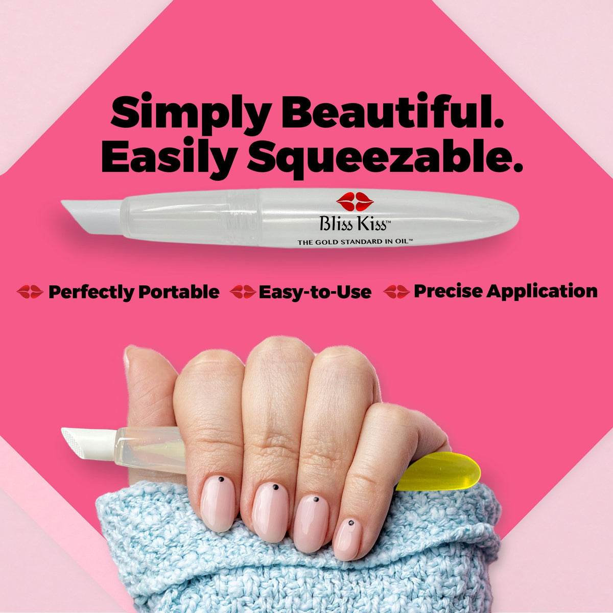 Bliss Kiss refill demo pouring nail oil into pen showing clean, controlled refill method