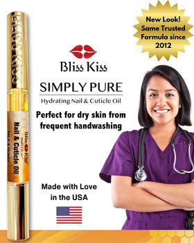 Bliss Kiss next to pencil to show compact size for on-the-go convenience