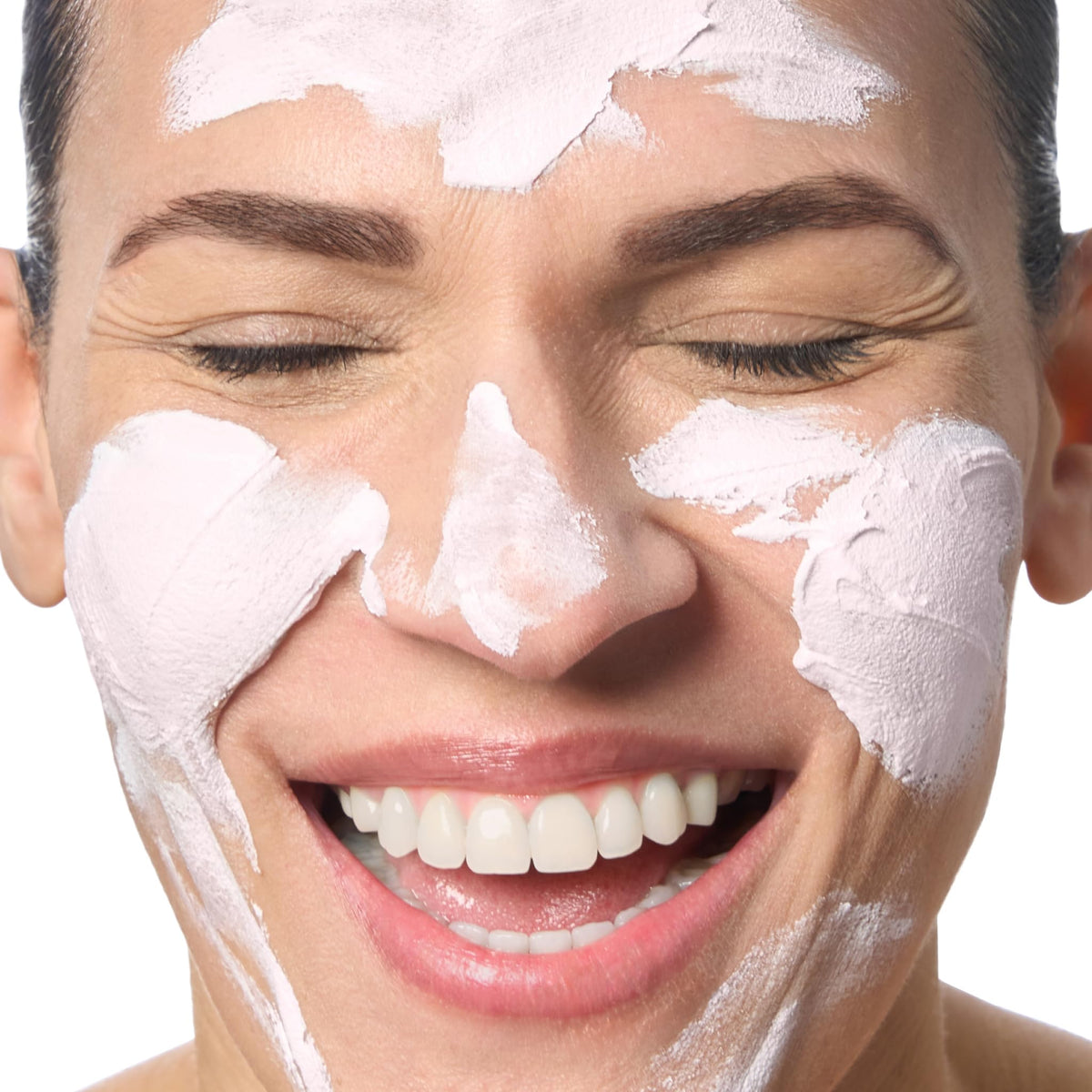 Bliss model after rinsing mask showing hydrated, glowing skin and refreshed appearance