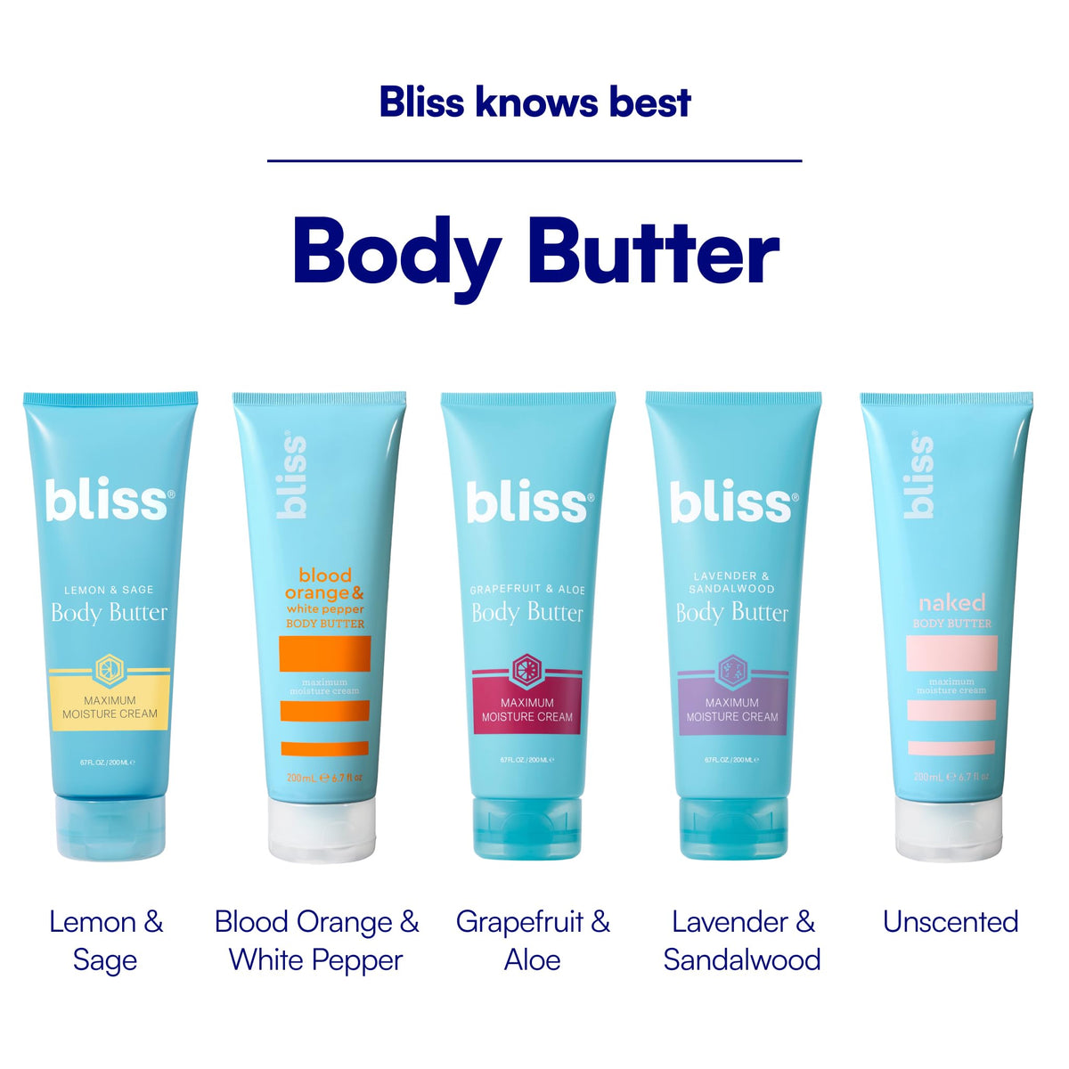 bliss naked body butter label detail highlighting fragrance-free and vegan
