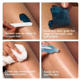 Bliss applicator spatulas and tools displayed for precise painless waxing benefit