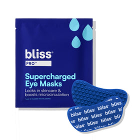Bliss front view of reusable eye masks showing secure fit and product benefit