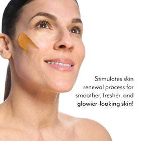 Bliss pumpkin enzymes detail with fresh pumpkin to show natural exfoliant benefit