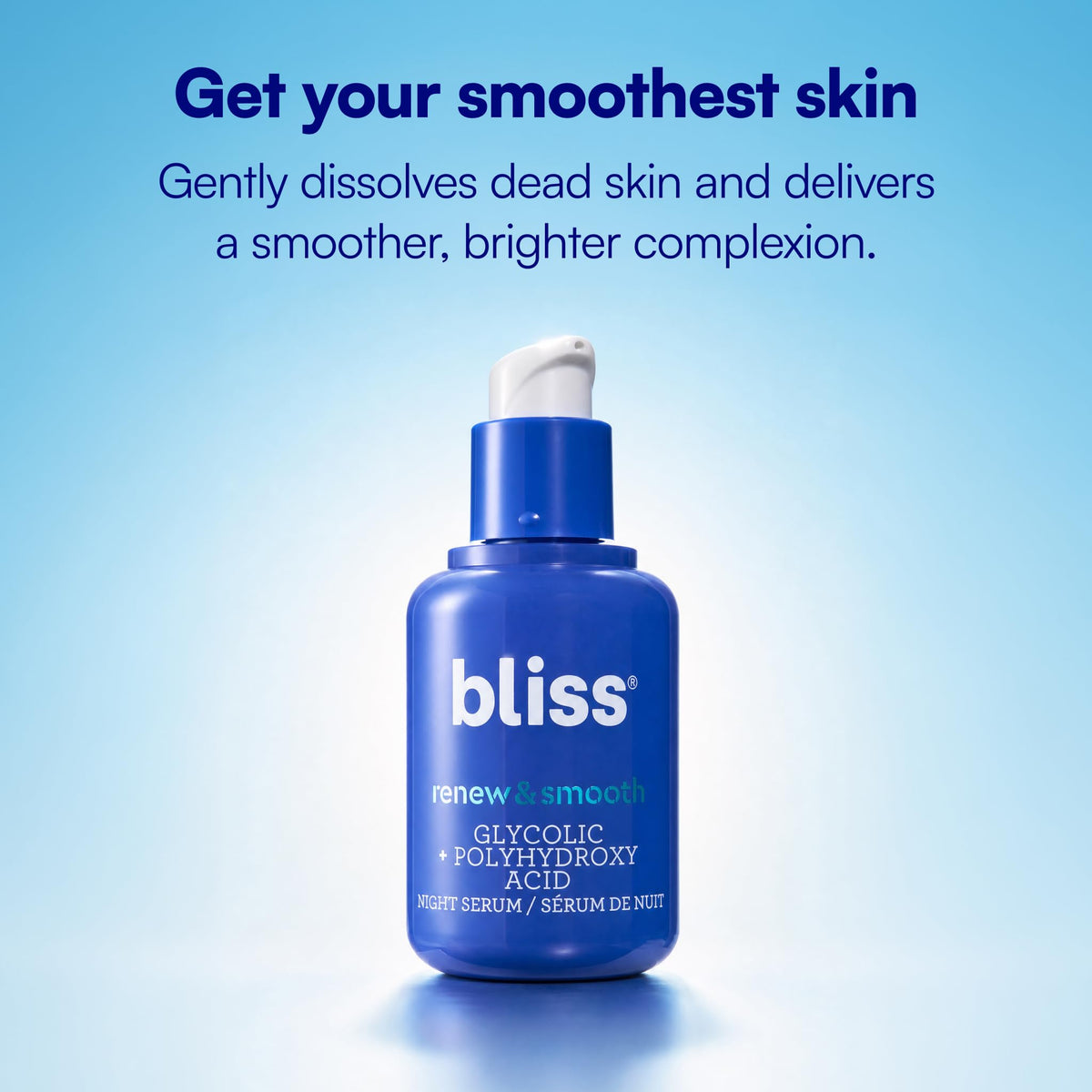 Bliss serum texture on hand displaying lightweight finish and absorption