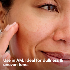 Bliss before and after skin sample illustrating improved texture and radiant appearance