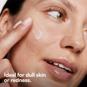 Bliss hand applying serum to cheek demonstrating easy application benefit