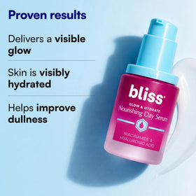 Bliss product label with ingredients list visible, communicates clean and vegan formula