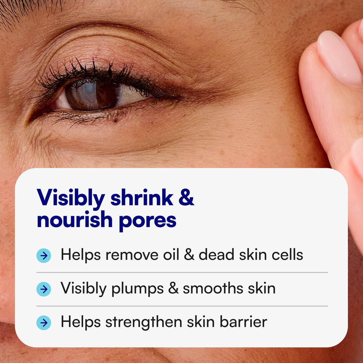 Bliss serum pump dispensing onto hand for easy application benefit