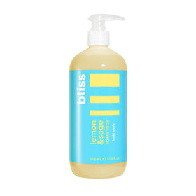 Bliss bottle front packaging showing Lemon & Sage scent and hydration benefits