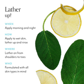 Person using Bliss in shower demonstrating gentle cleanse and refreshing scent