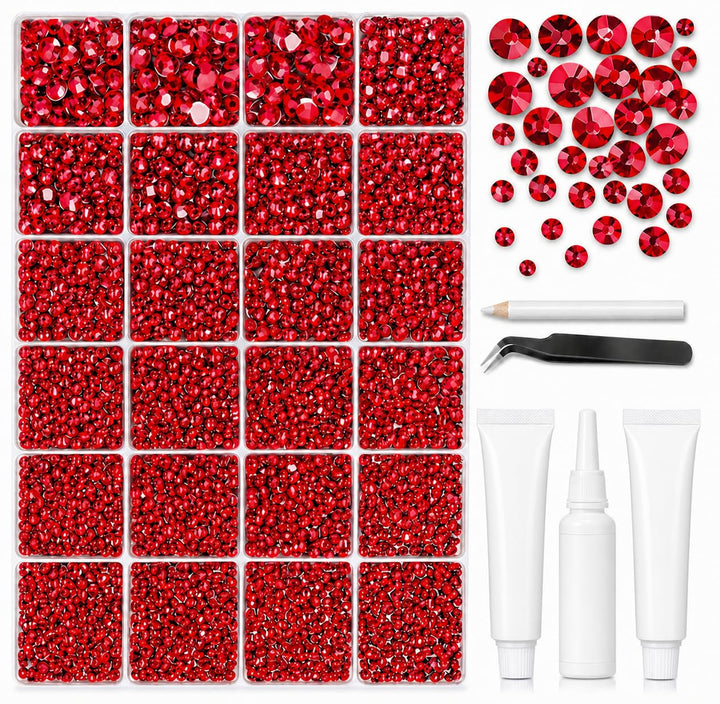 BlissVeritura front packaging showing red rhinestones and kit contents for easy project starts
