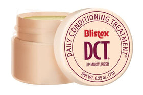 Hand applying Blistex DCT from jar to lips showing quick daily conditioning benefit