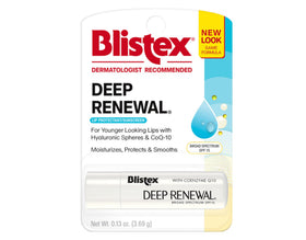Blistex Deep Renewal twisted-up stick revealing balm tip for easy application