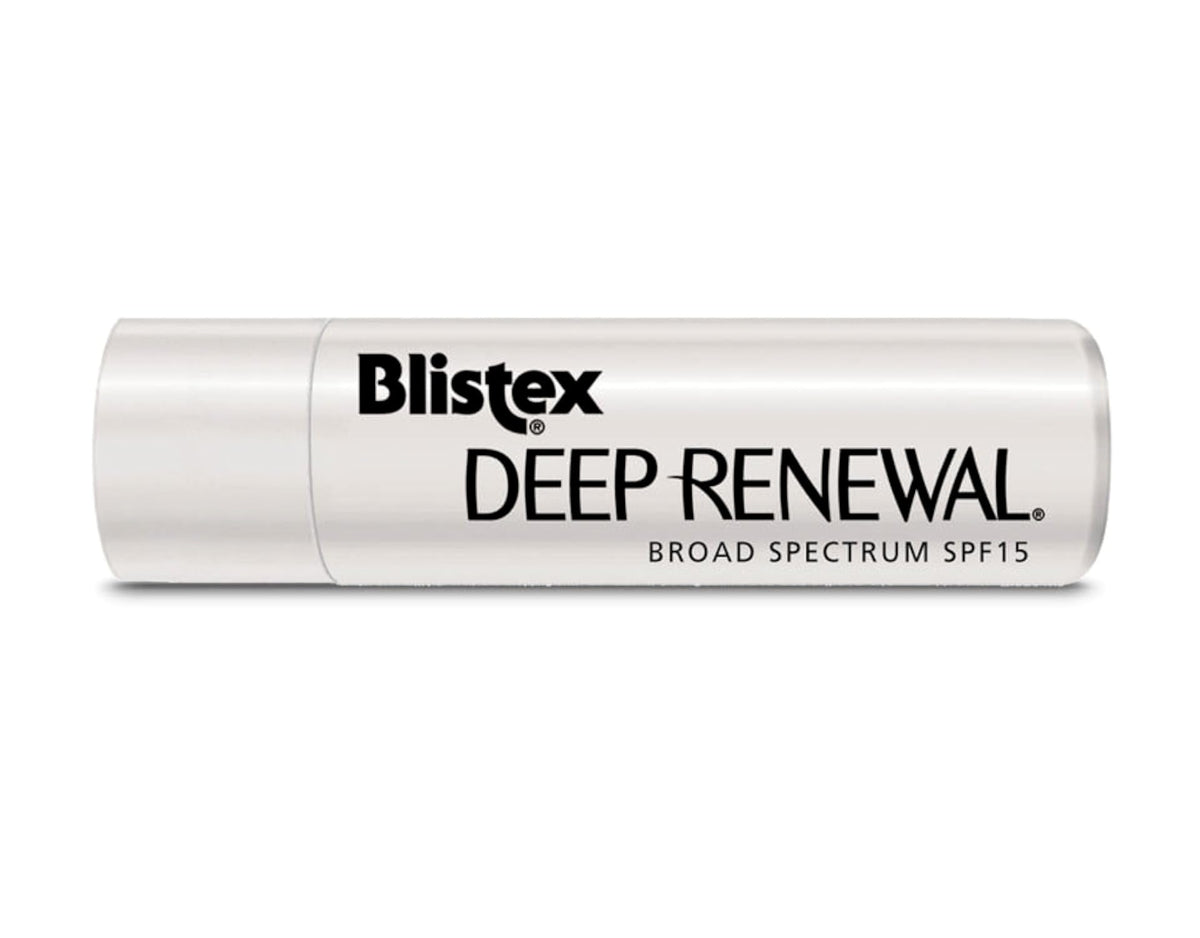 Blistex Deep Renewal close-up texture showing smooth non-greasy finish and hydration