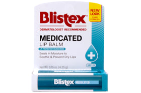 Blistex front tube pack showing label and size, convenient protection