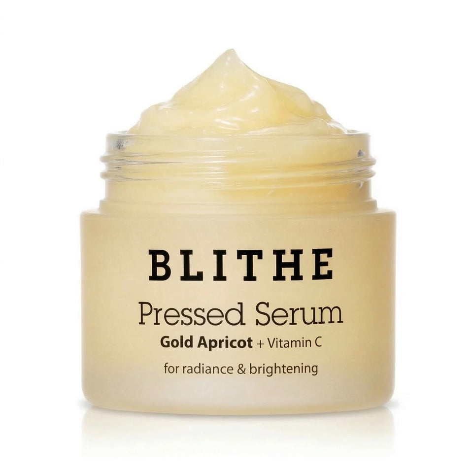 BLITHE front jar shot showcasing compact glass packaging and glow benefit