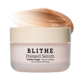 BLITHE pressed serum front packaging showing product and benefits