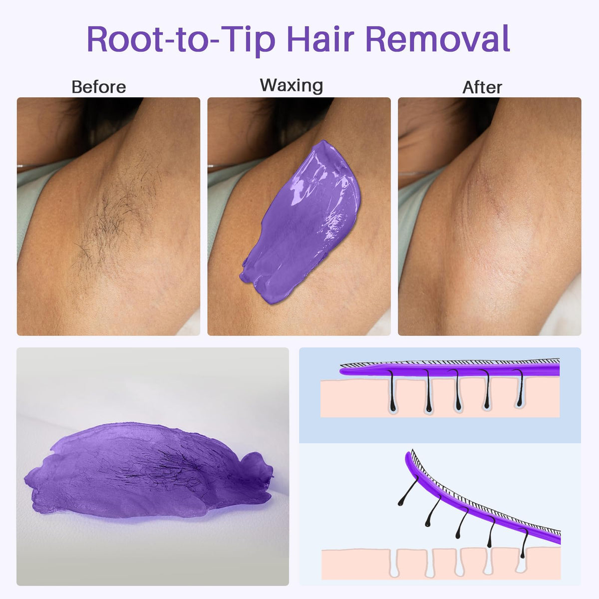 BLITZWAX applicators and pre-post oils displayed for easy waxing