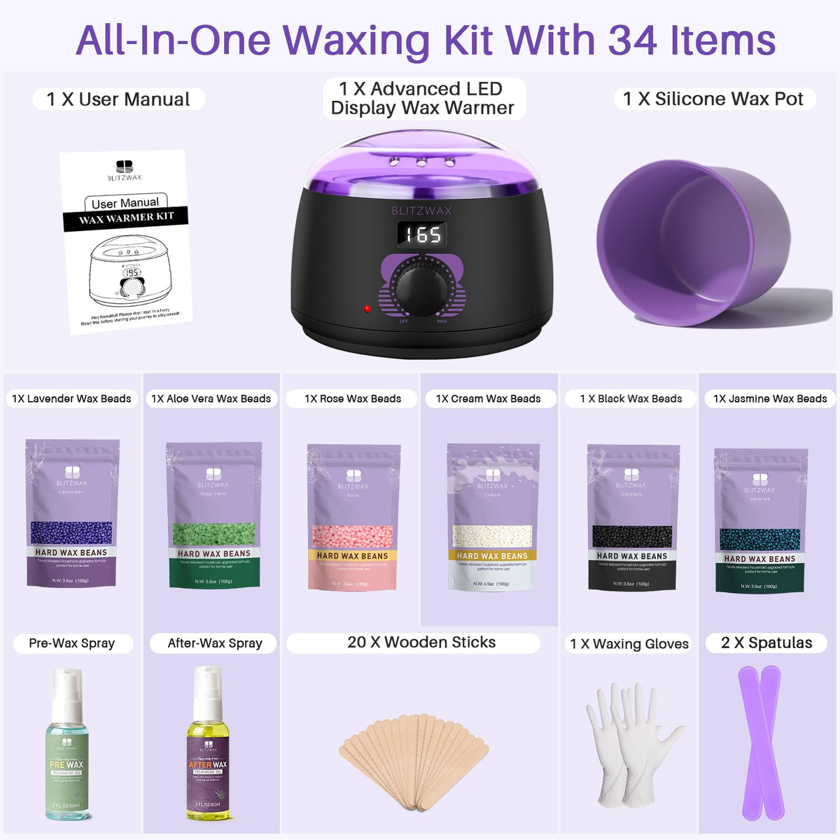 BLITZWAX bikini waxing in use demonstrating effective hair removal