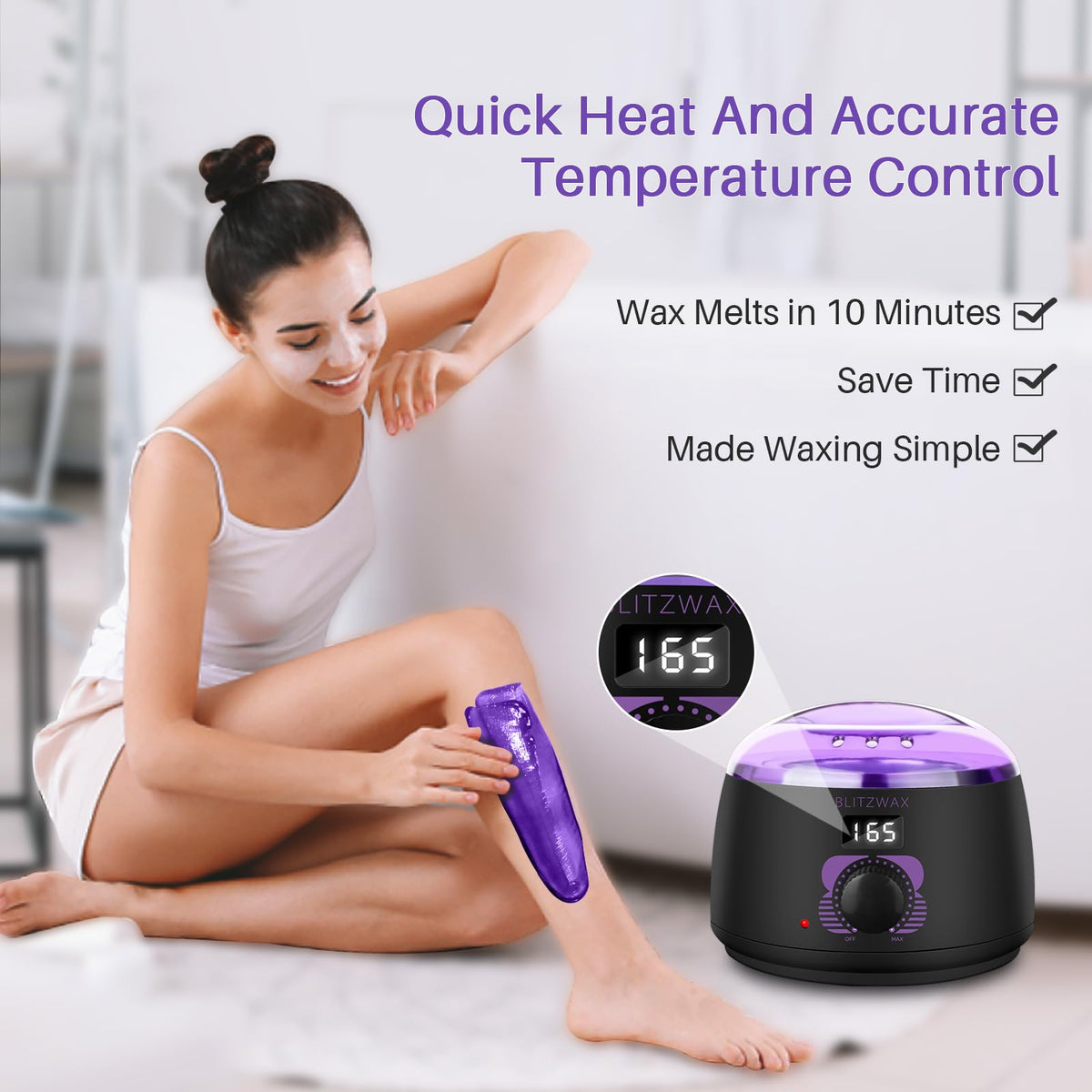 BLITZWAX digital wax warmer close-up for accurate temperature control