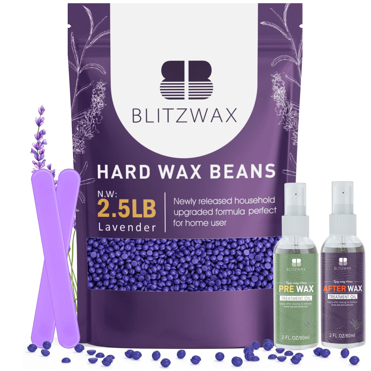 BLITZWAX front packaging showing kit contents and benefits
