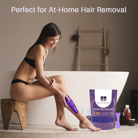 BLITZWAX kit staged in bathroom for at-home salon-quality waxing