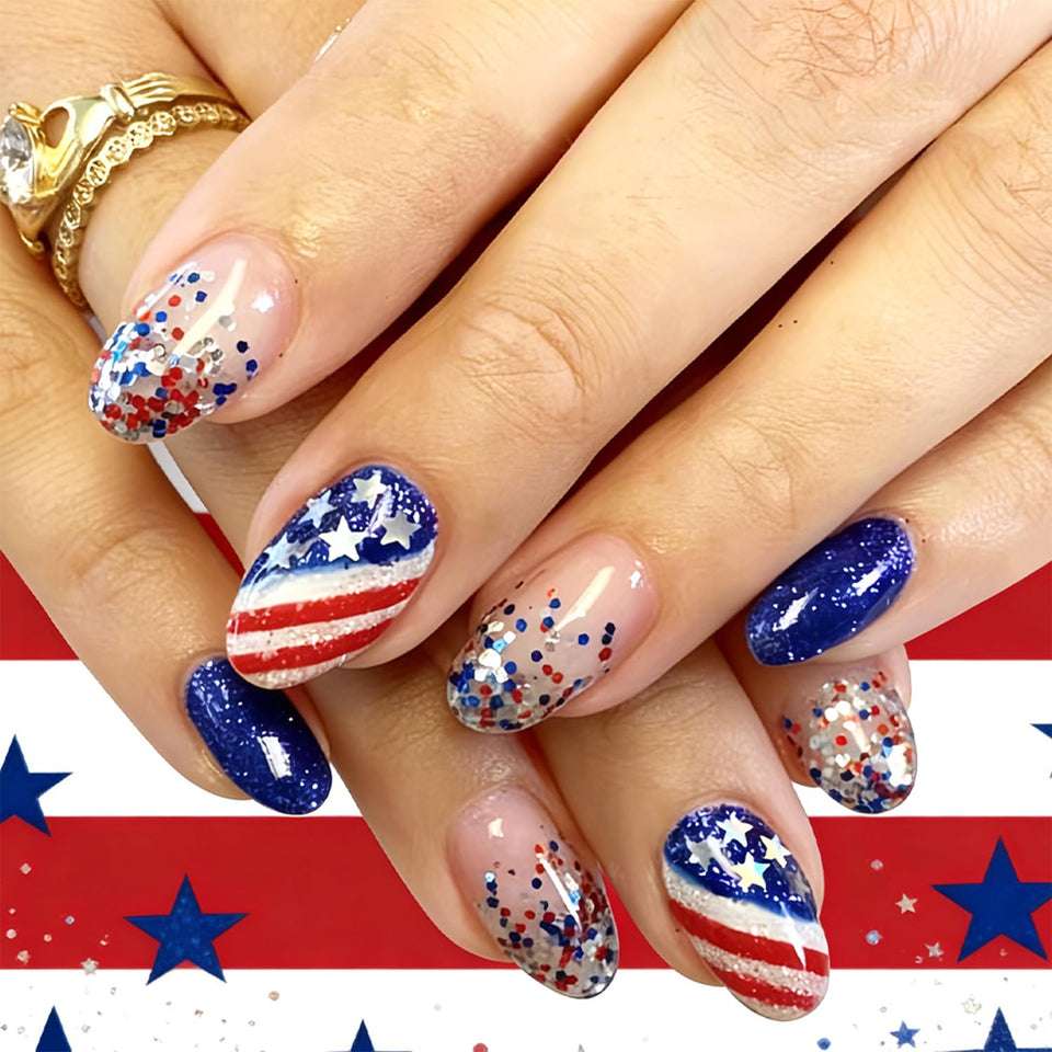 Bloazife front packaging showing kit contents and patriotic nails for easy styling