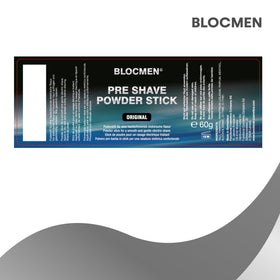 Blocmen stick on bathroom counter lifestyle shot showing quick shaving prep routine