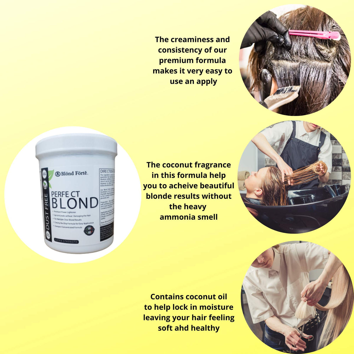 Blond Forte during balayage highlighting, smooth blend and control benefit