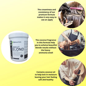 Blond Forte during balayage highlighting, smooth blend and control benefit